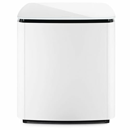 Modern white subwoofer with sleek design